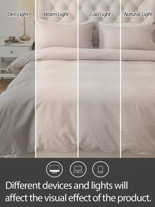2/3pcs 100% Cotton & Linen Duvet Cover Set (1 Duvet Cover, 1/2 Pillowcases), Without Filler, Suitable For Men/Women Dorm, School Dorm, Dorm Decor, Minimalist Style, Also Suitable For Bedroom And Guest Room - Multicolor - View 6