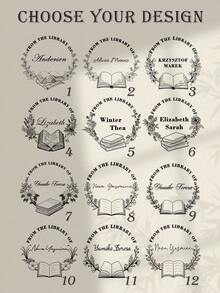 Troquel personalizado para libros, "De la biblioteca de...", troquel para biblioteca, troquel de libro personalizado, troquel de libro personalizado con su nombre, útiles escolares, regreso a clases - Multicolor - Ver 3