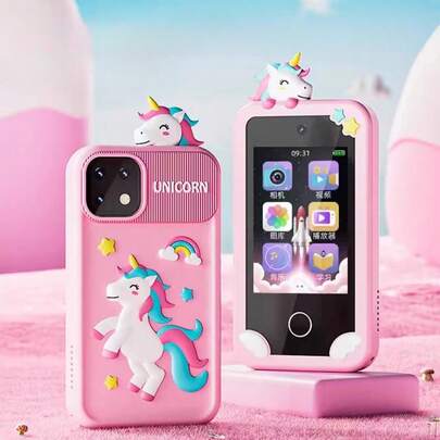 Kids Touch Screen Camera, Digital Camera Unicorn Toy For 3-9 Years Old Girls, Birthday Gift For Boys, Children's Camera Phone With Touch Screen, Music Player, Games