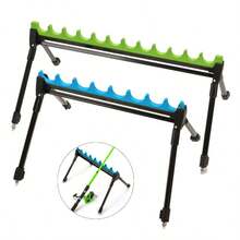 Adjustable 2-Section Telescopic Fishing Rod Holder, Multi-Hole Fishing Rod Stand, Outdoor Fishing Rod Rack Ground Insertion Bracket