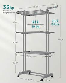 SONGMICS Drying Rack - Grey - View 7
