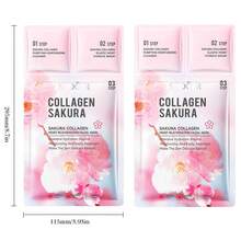 三合一樱花胶原蛋白面膜，包含洁面乳、精华液和面膜，美白、淡化细纹、提亮肤色 - 彩色 - 查看 6