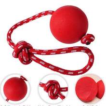 5/6/7cm Solid Rubber Ball Pet Interactive Training Toy Dog Chew Playing Bite Ball With Carrier Rope - Multicolor - View 10