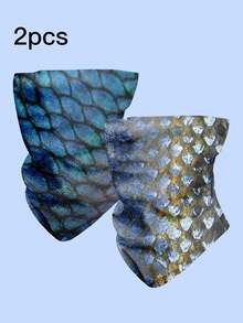 Airkeet 2pcs Set Outdoor Sunblock Neck Gaiter Quick-Drying Multifunctional Headband Breathable Neck Warmer For Cycling, Sports.