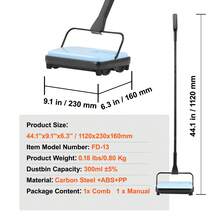 Carpet Sweeper Manual, Floor Sweeper With 300 Ml Dustbin Capacity Easy To Empty, 6.7 Inch Cleaning Width For Home Office Carpets Pet Hair Dust, Blue - Màu xanh lam - Xem 7