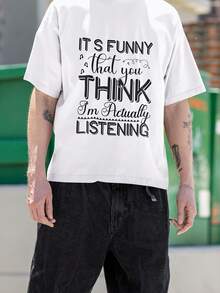 Funny Atude T-Shirt With "It's Funny That You K" Quote, Sarstic Graphic , Witty Gift For  And Wo, Bold Streetwear Shirt220G Heavyweight Cotton Women's Top – Crafted From Premium Thick Cotton With A Soft Yet Durable Feel, Delivering Breathable Comfort From Morning To Night. Perfect For Everyday Wear, Travel, Casual Outings, Sports, Or Layering During Cooler Days. A Versatile And Fashionable Choice For Street Style, Relaxing At Home, Or Staying Active Outdoors. - 白4 - 查看 1