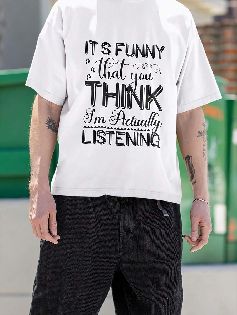 Funny Atude T-Shirt With "It's Funny That You K" Quote, Sarstic Graphic , Witty Gift For And Wo, Bold Streetwear Shirt220G Heavyweight Cotton Women's Top – Crafted From Premium Thick Cotton With A Soft Yet Durable Feel, Delivering Breathable Comfort From Morning To Night. Perfect For Everyday Wear, Travel, Casual Outings, Sports, Or Layering During Cooler Days. A Versatile And Fashionable Choice For Street Style, Relaxing At Home, Or Staying Active Outdoors. - 白4 - 查看 1