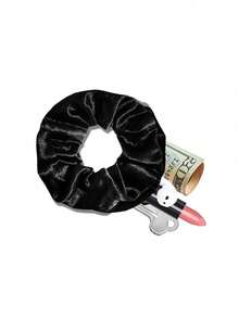 Velvet Hair Ring With Hidden Pocket, Multi-Functional Hair Accessory Pouch, Storage Organizer For Money & Small Items, Zippered Elastic Headband With Secret Compartment For Keys, Cash, Lipstick, Multifunctional Hidden Private Money Concealed Portable Pocket Toiletry Bag Travel Wash Bag Toiletry Travel Bag Makeup Storage Beach Beach Bag Vacation Holiday Essentials School Supplies Travel Essentials Ladies For College Dorm Bathroom