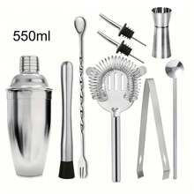 1 件套不锈钢调酒工具套装鸡尾酒调酒器摇酒器搅拌器调酒师派对派对全套酒吧工具 - 彩色 - 查看 12