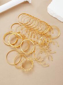 12pcs/7pcs/2pcs Set Vintage Asymmetrical Floral & Bow Decor Bracelet Suit, Elegant Casual Accessory For Women, Suitable For Date, Vacation, Daily Wear, Party, Anniversary Gift