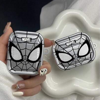 Marvel Funda protectora para auriculares de la serie Marvel Heroes Spider-Man, apta para AirPods Pro 2, auriculares inalámbricos Bluetooth Apple de las generaciones 1/2/3. La funda para auriculares viene con un colgante.