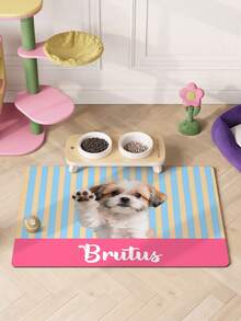1pc Customized Pet Feeding Mat - Quick Dry Absorbent Dog Bowl Mat, Personalized With Name And Photo, Silicone Floor Mat, Suitable For Hardwood Floors, Dog Feeding Mat, Nordic Inspired Design, Housewarming Gift - Multicolor - View 11