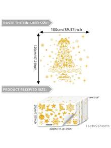 1/2sets Christmas Wall Sticker, Gold Silver Christmas Elements Christmas Tree Snowflake Glass Sticker Window Sticker, Home Holiday Decoration, Static Adsorption, Removable, No Electricity Required.Perfect And Christmas Gift For Lovers, Parents And Friends. Christmas Decorations Christmas Decoration Christmas Decorations Home Home Decor Room Decor