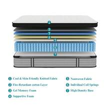 14 Inch Queen/King Mattress, Queen Size Mattress In A Box, Hybrid Matress With Memory Foam & Individual Pocket Springs, Medium Firm Feel, Edge Support, Motion Isolation, Pressure Relief - Xám - Xem 5