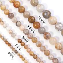 1 hạt đá mã não hoa cúc tự nhiên 4/6/8/10/12mm hạt rời thủ công thời trang DIY, thích hợp làm vòng tay, vòng cổ, trang sức, dây đeo điện thoại, móc khóa - Đá mã não hoa cúc - Xem 5