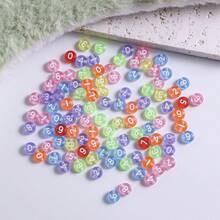100 Miếng 7mmx4mm Acrylic tròn Hạt Với Con số 0-9 In Với Hỗn hợp Màu sắc , DIY Làm đồ trang sức Cung cấp Đối với Vòng tay Dây chuyền Móc chìa khóa - Hạt số - Xem 29