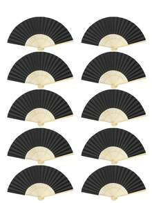 10 piezas/20 piezas Abanicos de papel de bambú plisado de 21 cm de color natural, abanicos plegables en blanco, abanicos de papel de bambú de un solo unicolor, recuerdos de eventos del campus en la temporada de regreso a clases, abanicos plegables portátiles de verano, promoción publicitaria, suministros para bodas, abanicos plegables de unicolor, abanicos de papel de bambú de unicolor para pintar