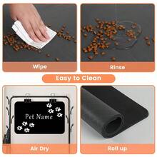 1pc Customized Pet Paw Print & Name Food Mat, Personalized Silicone Coaster Feeding Pad, Paw Print Design, Non-Slip Pet Bowl Mat, Cute & Durable Cat/Dog Feeding Mat, Perfect Gift For Pet Lovers On Christmas, Thanksgiving Or Halloween - Multicolor 2 - View 4