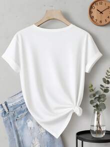 Women's White Cotton T-Shirt, Pumas UNAM Logo Print Decorated With Traditional Mexican Blue And Gold Designs, Ideal Sports Top For Football Fans - 白色 - 查看 3