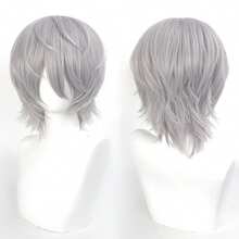 YEWELL 14英寸短直发合成假发,带刘海,男女通用角色扮演假发,每日手工制作,适合动漫、游戏、圣诞节活动、化装舞会等场合 - 彩色 - 查看 51