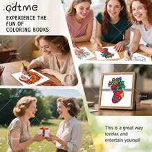 GDTME 1 本可爱的圣诞主题涂色书，适合青少年和成人，内含随机贺卡 - 创意手工，日常休闲活动，送给家人和朋友的完美礼物，适合生日、新年派对、万圣节、圣诞节和其他节日礼物（温馨空间涂色） - 彩色 - 查看 8