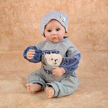 46cm Hand Drawn Hair Realistic Reborn Doll Fully Vinyl 18 Inch Simulated Dolls Dress Up Games Accompanying Toys New Year Gifts - Multicolor - View 13