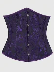 加大码女式复古系带束腰紧身胸衣上衣，可调节紧身胸衣塑身衣，适合万圣节服装 - 彩色 - 查看 34