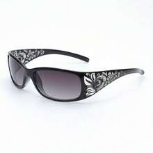 Women's High-End Fashion Oval Glasses -  Lenses, Lightweight And Durable Black Floral Pattern Frame, Suitable For Casual And Formal Occasions, Includes Cleaning Cloth, Fashion Accessories, Elegant Design, High-Quality Decorative Glasses, Must-Have For  Enthusiasts, Exquisite Style, Premium Lenses - Đỏ - Xem 6