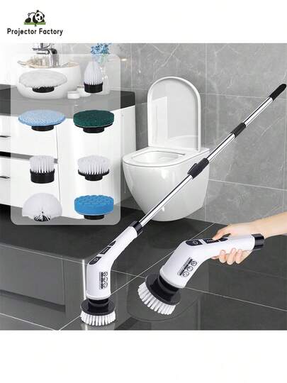 LIPETY Electric Rotating Cleaner, A Cordless Cleaning Brush For Home Use, Features Two Cleaning Speeds, Comes With 9 Interchangeable Brush Heads And An 2 Adjustable Extended Handle, Allowing For 360-Degree Wireless Cleaning Of Bathrooms, Bathtubs, Showers, Car Windows, Tiles, And Floors