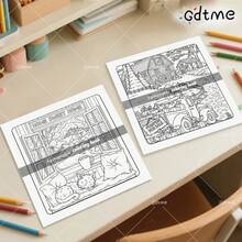 1 pieza Libro para colorear con ilustraciones de otoño, Libro para colorear para adolescentes y adultos, Regalo aleatorio de tarjeta de felicitación - Dibujo hecho a mano, Actividades de ocio diarias, Regalo perfecto para familiares y amigos, Adecuado para regalos de cumpleaños, fiestas de Año Nuevo, Halloween, Navidad y otros regalos de fiestas (Espacio acogedor para colorear)