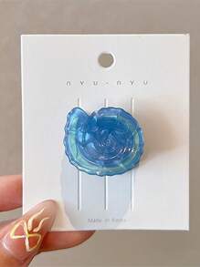 1pc Cartoon Ocean Series Mini Hair Claws, Cute Hair Clips For Girls, School Stuff