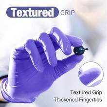 100pcs Disposable Nitrile Ultra-Durable Gloves, 3.5-Mil, Purple Gloves Disposable Latex Free, Powder Free Gloves Waterproof, Tear-Resistant, And Powder-Free For Kitchen Cleaning, Tattoo, Hair Dyeing, Pet Grooming, Beauty Salons, And Household Chores - Perfect For Cleaning Supplies And Household Gadgets - Màu tím - Xem 4