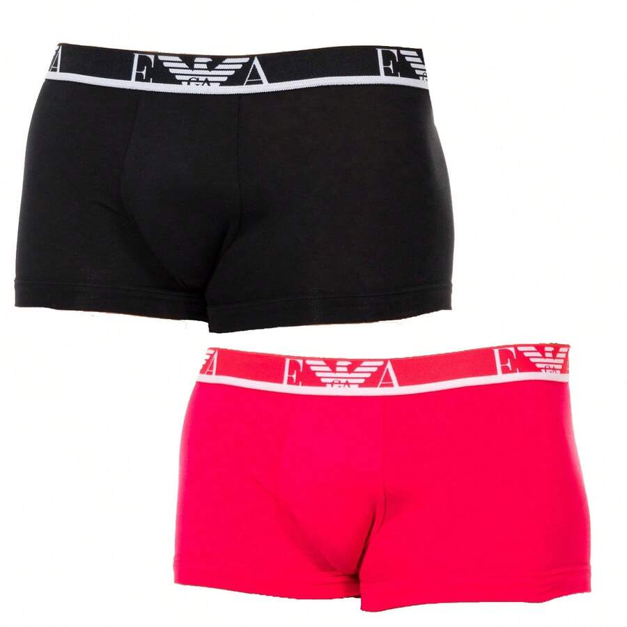 Emporio Armani Pack-2 Boxers van ademend materiaal en anatomisch gevormde voorkant NB1463A voor heren - Veel kleurig - Bekijken 1