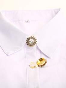 مجموعة من 2 غطاء أزرار أساور القميص، أزرار مرصعة بالراين بطراز باروك لفساتين النساء، صناديق أزرار زخرفية، أزرار أكمام فاخرة للبدلات والملابس الأنيقة بدون خياطة، هدايا للمناسبات