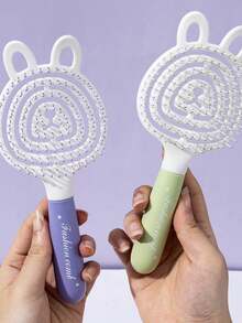 1 perie de păr pufoasă, în formă de urs, cu scobitură, pentru coafat, păr neted, gratuită, pentru femei