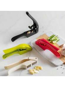2-In-1 Kitchen Garlic Press, Garlic Slicer, Garlic Mincer, Manual Garlic Press, Garlic Crusher, Multi-Function Garlic Press & Slicer, Manual Garlic Masher, Suitable For Making Garlic Paste, Garlic Slices, Ginger Slices, Ginger Paste
