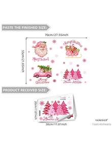 1/2/3sets Christmas Wall Sticker, Christmas Pink Elements, Christmas Tree Snowflake Glass Window Sticker, Home Holiday Decoration Double-Sided Visible, Self-Adhesive And Detachable, No Electricity Required.Perfect And Christmas Gift For Lovers, Parents And Friends. Christmas Decorations Christmas Decoration Christmas Decorations Home Home Decor Room Decor