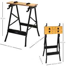 DURHAND 4-In-1 Work Bench, Folding Clamp Table W/ 4 Adjustable Clamping Pegs For DIY Home Garage, Black - 黑色 - 查看 3
