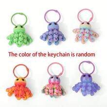 1pc/3pcs 3D Printed Ocean Animal Series Keychain, Creative Octopus Keyring Pendant Bag Charm Car Key Chain, Gift For Friends Birthday, Holiday, Daily