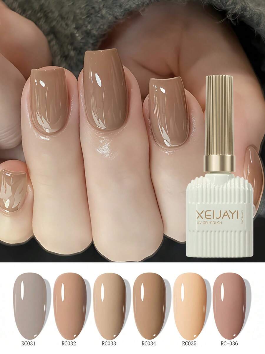 XEIJAYI 6pcs 15ml Gel Nail Polish Set, Long-Lasting Popular Color Gel Varnish Kit, Soak Off UV/LED Gel Polish, For Home Salon Nail Art Summer DIY - Nhiều màu - Xem 1