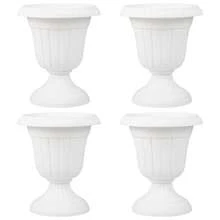 Lifezeal 18 Inch Tall Vintage Planters With Pedestal Base & Pre-Marked Drain Hole - trắng - Xem 1