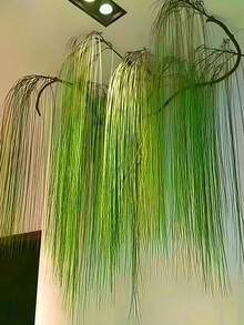1/3pcs Oversized Chinese-Style Green Willow Artificial Hanging Decor - Durable Plastic Foliage For Wedding, Garden, Yard, Home & Outdoor Party Decorations - No Electricity Needed,Christmas Year-Round Festive Ambiance, Outdoor Decorations, Garden Enhancement, Elegant Ambiance, Easy Installation, Wedding Decorations, Traditional Ornament Decorative Vines Fall Decor Artificial Decorative Plants