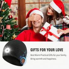 Wireless Beanie Hat With LED Light, Wireless Music Knitted Cap With Stereo Headphone, Hands Free Headlamp Cap With Headphones And Built-In Speaker Mic, For Running Hiking Jogging, Winter Accessories Cool Gadgets Gifts For Men Women Teen - 黑色 - 查看 8
