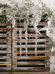 24 pièces - Ensemble d'ornements de glaçons - Décoration de Noël Ensemble de glaçons acryliques transparents pour décorer les arbres de Noël, les célébrations de fêtes, les mariages et les fêtes d'hiver.