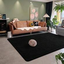 Large Modern Area Rugs For Bedroom,  Thickened Memory Foam Indoor Carpets For Living Room, Soft Non Slip Low Pile And Machine Washable Rug - 黑色 - 查看 3