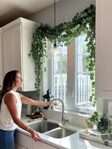 Christmas Must-Have Artificial Eucalyptus Garland, Lush Greenery Vines For Wedding Decor, For Bedroom Fake Ivy Vines For Room Wedding Decor Fake Vines With Fake Leaves Artificial Ivy Garland Hanging Vines For Wall Indoor Outdoor Decoration