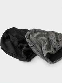 1pc Unisex Distressed Slouchy Beanie, Versatile Warm Ear Protection Hat, Suitable For Autumn/Winter