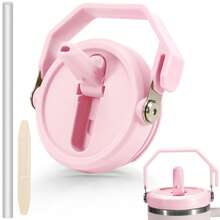 1 件 40 盎司杯盖带手柄翻盖吸管盖适用于 40 盎司杯子，防溅、防漏、防溢吸管盖替换件，可重复使用杯盖带手柄翻盖 - 彩色 - 查看 11