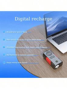 5-In-1 Car Jump Starter & Air Compressor. Includes Jumper Cables, Battery Pack, Digital Tire Inflator, Car Battery Charger, 10L/2.38 Gallon Portable Gas Tank, Fast Charging - Multicolor - View 8