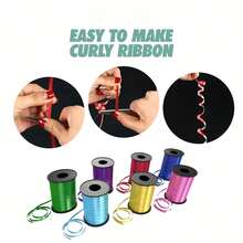 1 Roll Curled Ribbon, Gift Wrapping Curled Ribbon, Balloon Ribbon, Balloon String, Curled Ribbon, Thin Ribbon, Christmas Birthday Christening Gift Ribbon